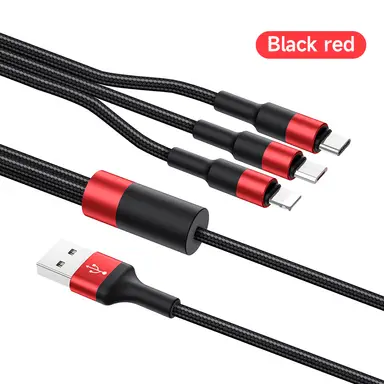 HOCO 3-in-1(Lightning / Micro-USB / USB-C) Charging Cable - 1M - iPhone & Android