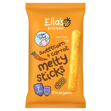 Ella's Kitchen Sweetcorn & Carrot Melty Sticks 7 Months 16g