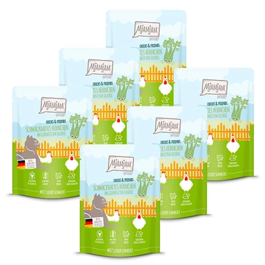 MjAMjAM - Quetschie - Chicks & Friends Poulet Savoureux avec Céleri Vapeur 300 g x6