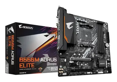 GIGABYTE B550M AORUS ELITE Carte mère - Processeurs AMD Ryzen 5000, VRM 5+3 phases, jusqu'à 4733 MHz DDR4, 1xPCIe 4.0 + 1xPCIe 3.0 M.2, LAN 1GbE, USB 3.2 Gen 1
