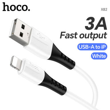 HOCO X82 USB-A to Lightning Charging Cable - 1M - White