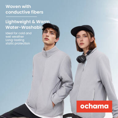 ochama [anti-static] fleece cardigan polar fleece jacket outdoor men and women same
style light gray XS