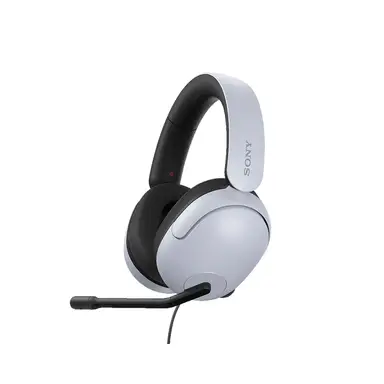 Sony INZONE H3 bekabelde gaming-headset – PC/PS5, 360 Spatial Sound voor gaming, lichtgewicht ontwerp 299g, flip-to-mute boommicrofoon, USB-audiobox voor aangepaste EQ – wit