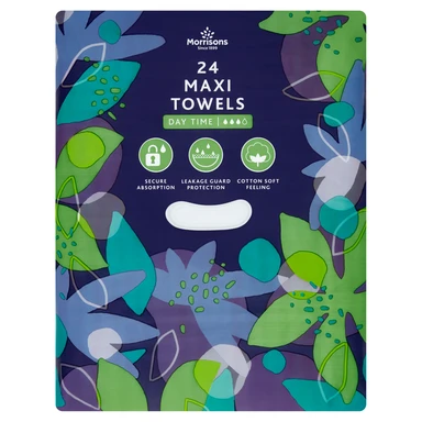 Morrisons Maxi Towels Day Time 24 Count (1 Pack )