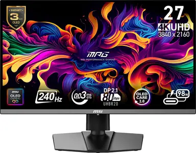 MSI MPG 272URX QD-OLED computer monitor 67,3 cm (26.5") 3840 x 2160 Pixels 4K Ultra HD Zwart