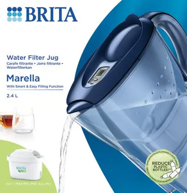 Brita waterfilterkan Marella blauw 2,4 L + 1 Maxtra Pro