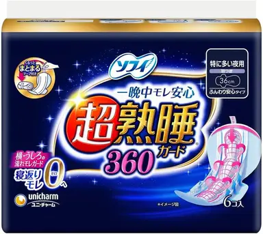 Sofy Super Sleep Guard 360 (6 stuks) - Maandverband voor's nachts (36cm)