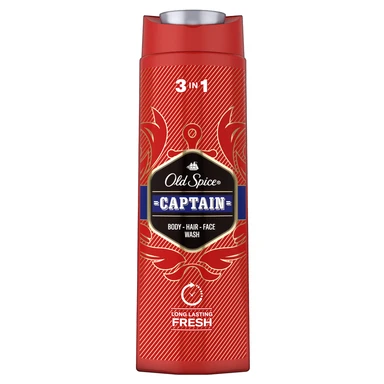 Old Spice Captain Shower Gel & Shampoo for Men, 3-in-1, Long-lasting Fresh, 400 ml
