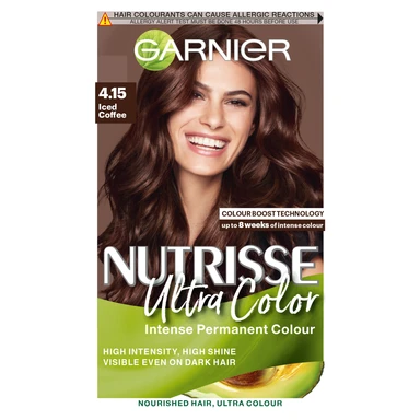 Garnier Nutrisse Ultra Color 4.15 Iced Coffee Brown Permanent Hair Dye 30ml