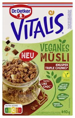 Dr. Oetker Vitalis Vegan Knusper Triple Chunks 410 g