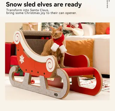 Coneko Weihnachts-Schlitten Katzenkratzbrett
