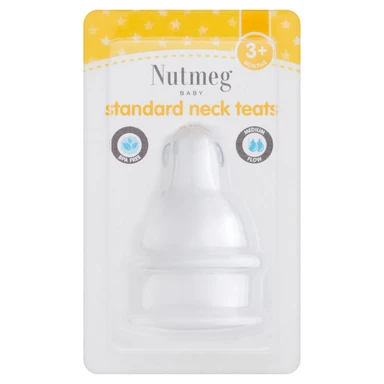 Nutmeg Baby Standard Neck Teats 3+ Months 2 Pack