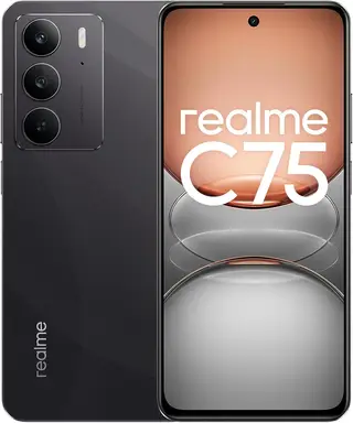realme C75 Smartphone 8 Go RAM + 128 Go de stockage, écran IPS LCD 6,72'' 90 Hz, double appareil photo 50 MP, processeur MediaTek Helio G92 Max, batterie 6000 mAh grande capacité - tempête noire