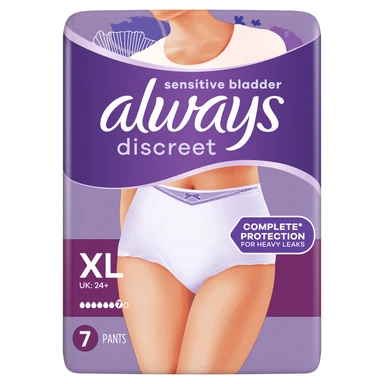 Always Discreet Incontinence Pants Women XL 7 Pants