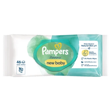 Pampers Harmonie New Baby Wipes Plastic Free 46 Wipes