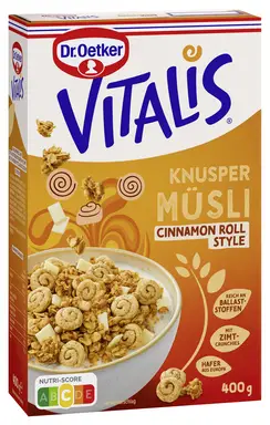 Oetker Vitalis Knusper Müsli Cinnamon Roll Style 400 g
