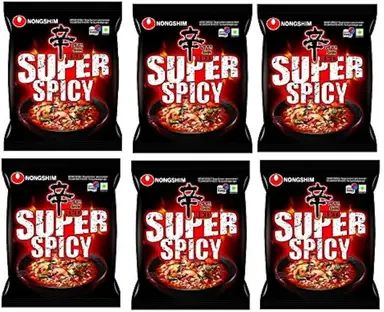 Nongshim Instant Noedels Shin Red Super Spicy  6 X 120g Super Pittige Rode Peper