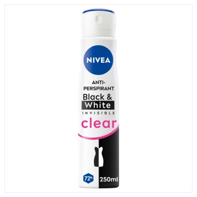 NIVEA Black & White Invisible Clear 72h Anti-perspirant Deodorant Spray 250ml