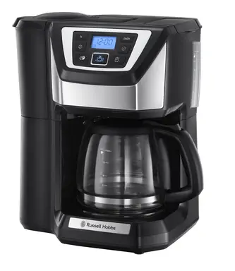 Russell Hobbs Chester Grind & Brew Filter Coffee Machine, Fast Heat Up, 1.5L, Black & Silver - 22000