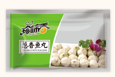 ZHEN WEI XIANG ZWX Visballetjes met Groene Uien 300g Groene Uien Visballetjes