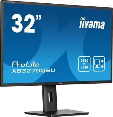 iiyama ProLite XB3270QSU-B1 computermonitor, in hoogte verstelbaar, IPS-paneeltechnologie, 80 cm, 2560 x 1440 pixels quad HD led, zwart