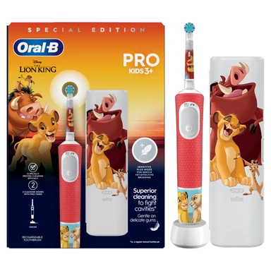 Oral-B Kids Lion King Vitality Pro Electric Rechargeable Toothbrush and Bonus Travel Case for Age 3+
