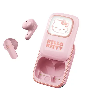 Écouteurs Sans Fil TWS pour Enfants Hello Kitty, Boîtier Coulissant avec LED Lumineuses