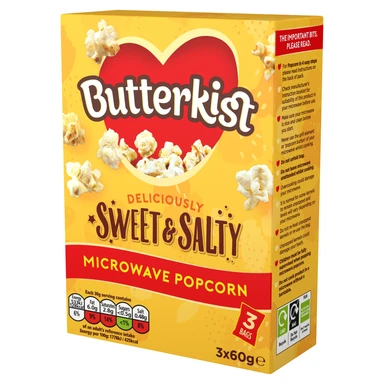 Butterkist Sweet & Salted Microwave Popcorn 3x60g