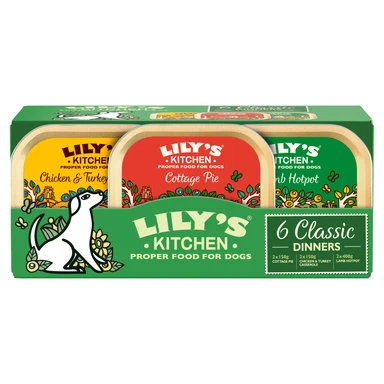 Lily’s Kitchen Hundeklassiker Dinners (Huhn & Pute/Cottage Pie/Lamm) Multipack 6 x 150 g
