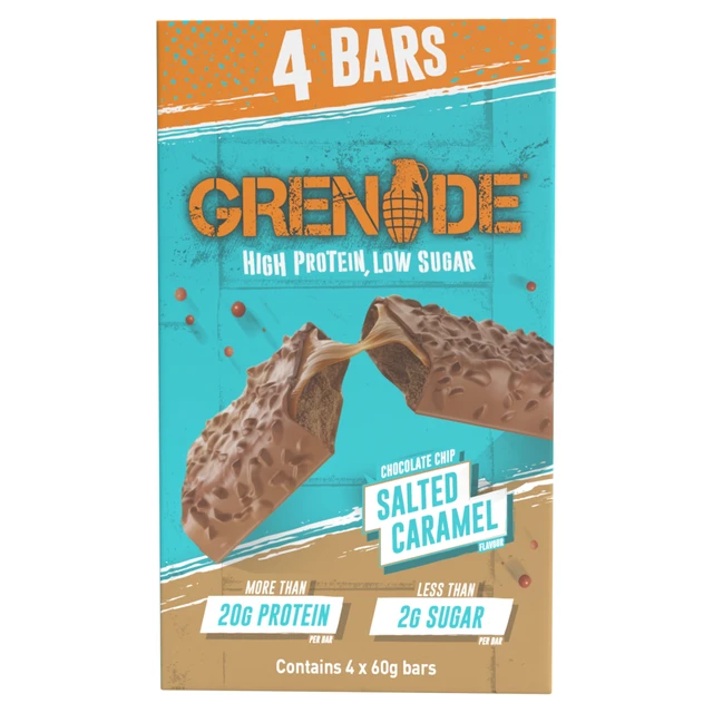 Grenade Protein Bars Chocolate Chip Salted Caramel Flavour Multipack - 4 x 60 g