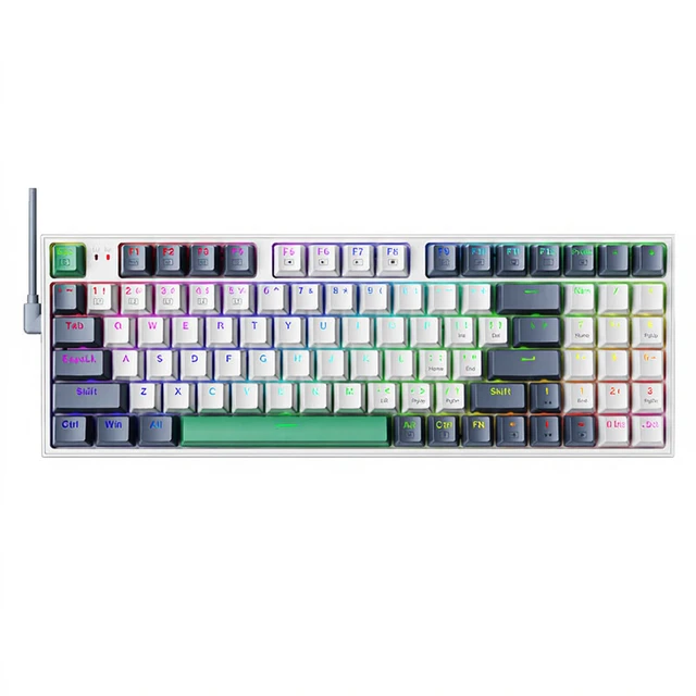 Machenike K500-B94 Filaire Switch Rouge RGB Blanc