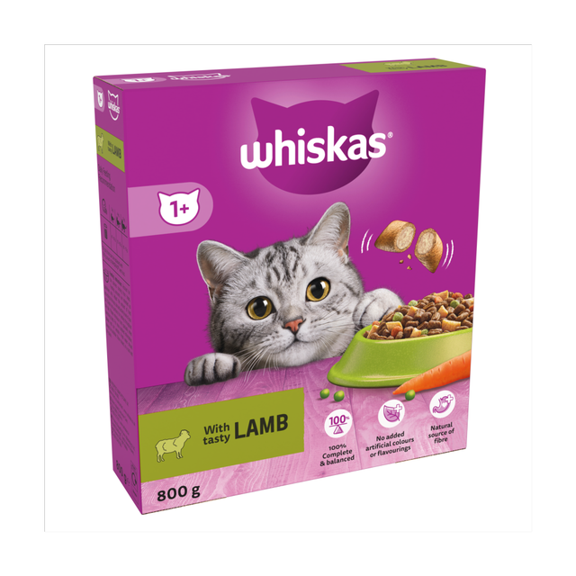 Whiskas 1+ Lamb Adult Dry Cat Food 800g