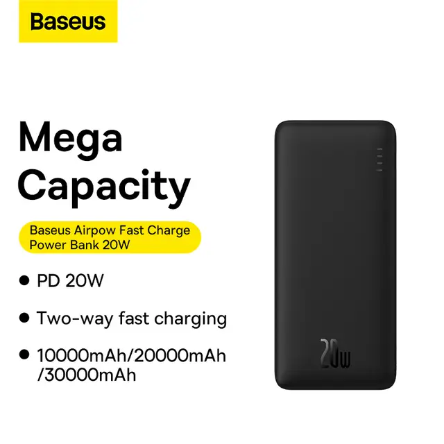 Baseus Airpow 10000mAh Power Bank - Black
