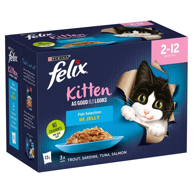 Felix Kitten As Good As It Looks Fish Selection in Jelly 2-12 Months 12 x 85g (1.02kg)