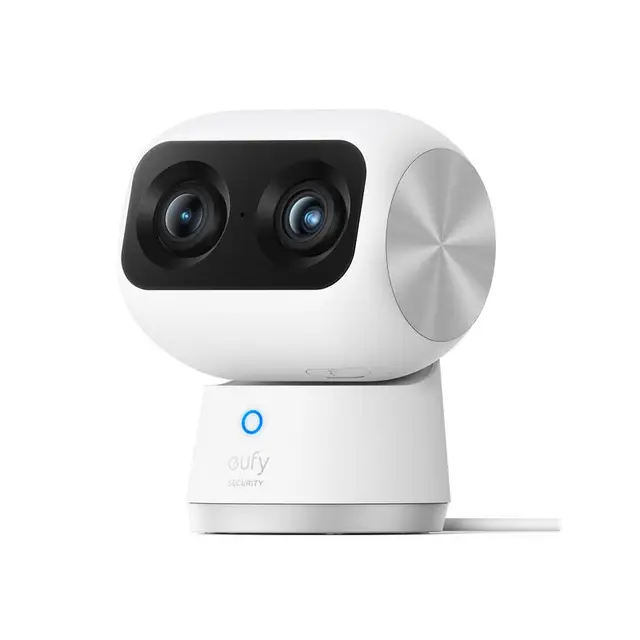 eufy Security Indoor Cam S350, Dual Camera, Security Camera with 4K UHD Resolution and 8× Zoom and 360° PTZ, Human/Pet AI, Ideal for Baby Monitor/Pet Camera/Home Security, Dual Band WiFi