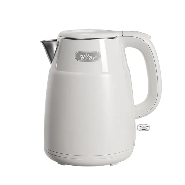 Bear Electric Kettle 1.5L 1500W-1750W ZDH-Q15U8 Stainless Steel with Auto Shut Off & Dry Protection Kettle White
