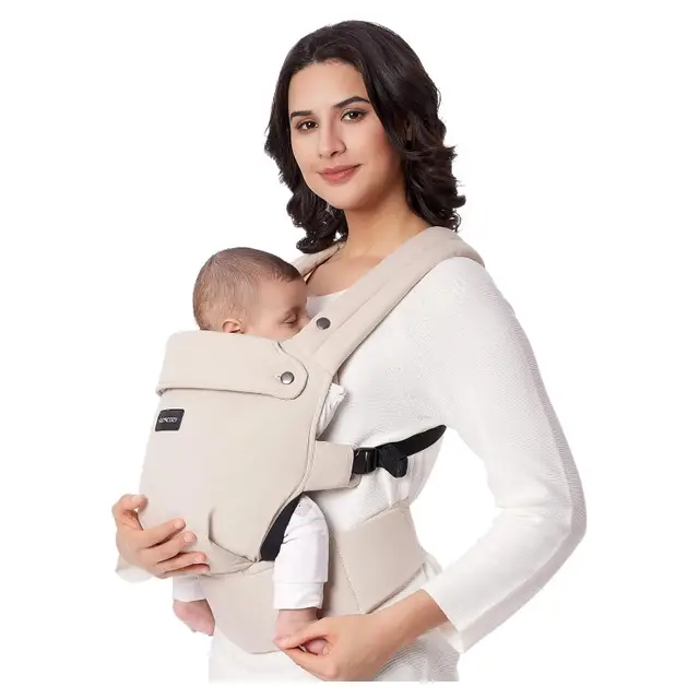 Momcozy Porte-bébé ergonomique et léger, soutien lombaire renforcé, 3 - 20 kg, kaki