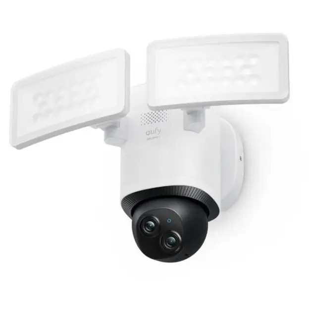 eufy Security Floodlight Camera E340, 360° Pan & Tilt Function, 24/7 Recording, Dual Band Wi-Fi, 2000 Lumens, Motion Activated, Dual Camera, HomeBase 3 Compatible, Local Storage, No Fees