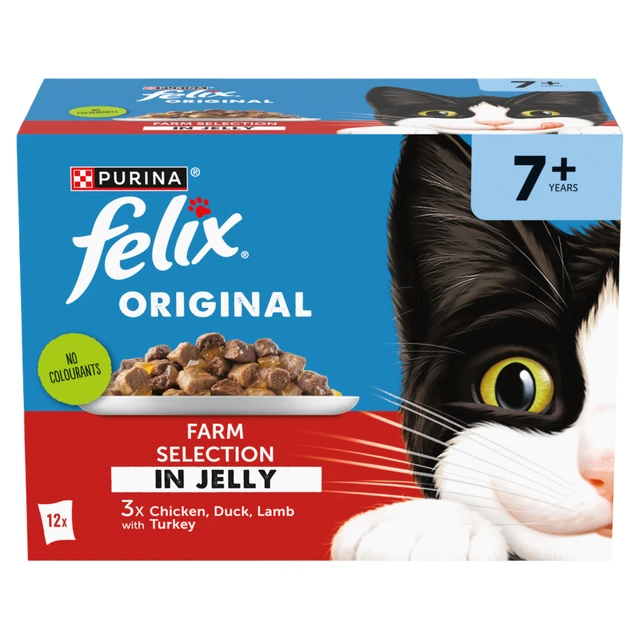 Felix Original Senior Farm Selection in Jelly Wet Cat Food 12x85g