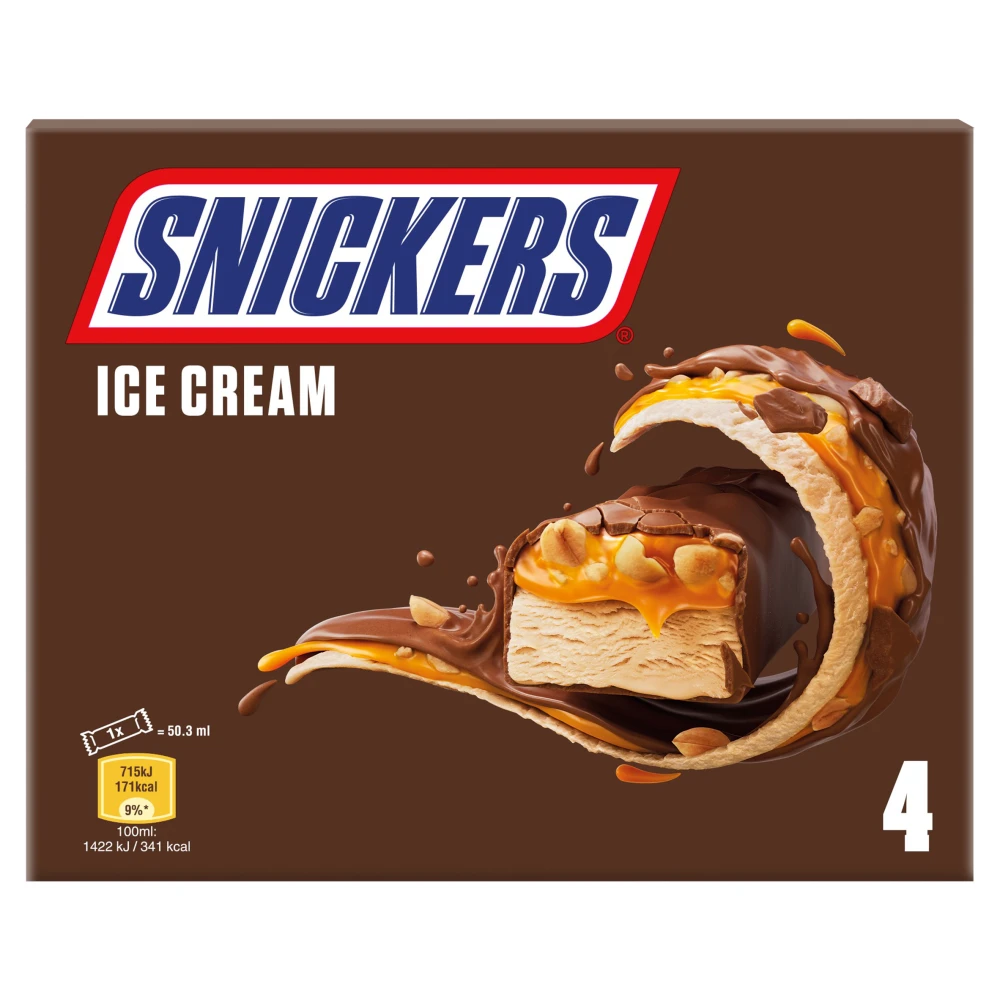 Snow Snickers Snickers Chocolate Peanut Ice Cream Bars 4pack (4 X 45.6g) | Ice & Ice ...