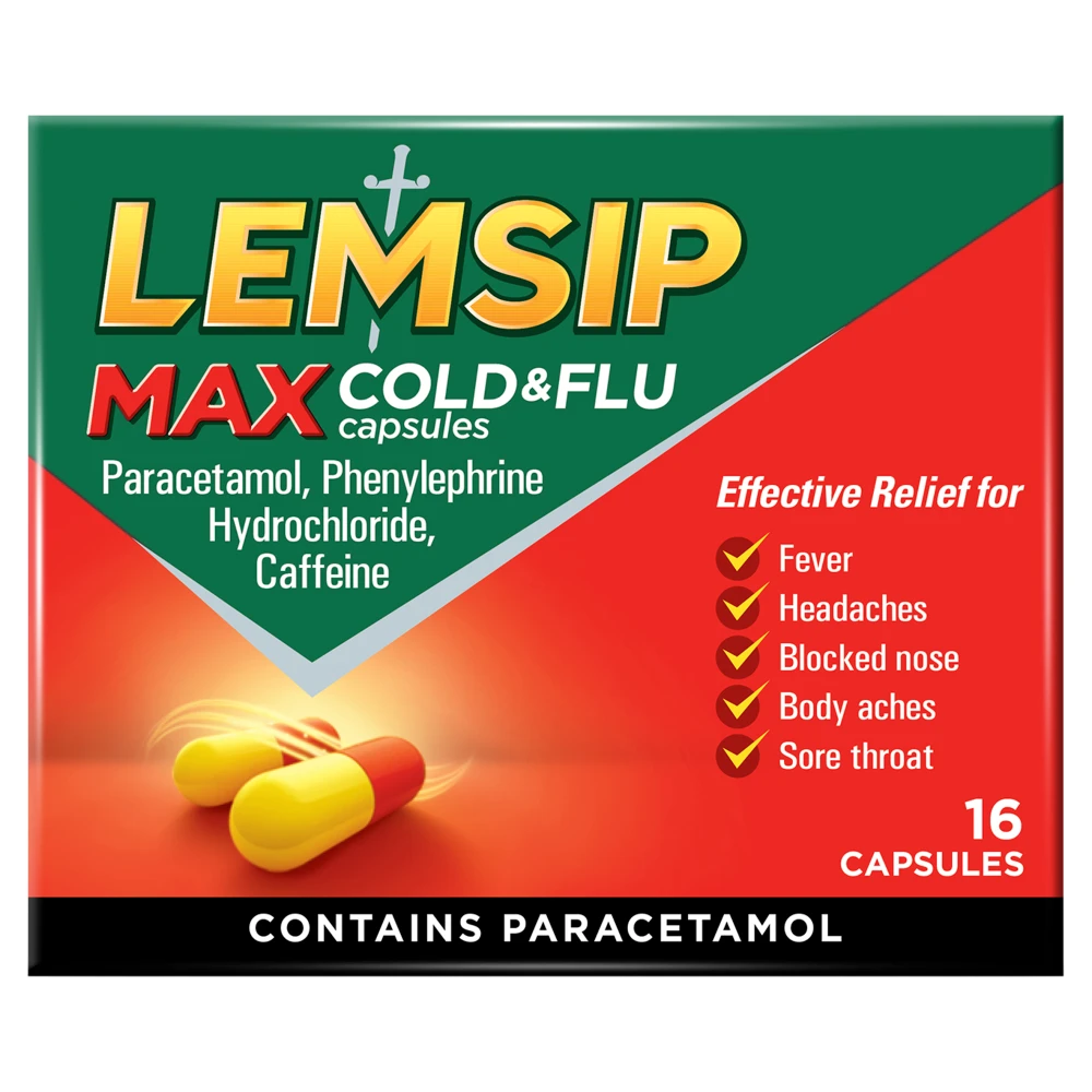 Lemsip Max Cold & Flu Relief Capsules - 16 Capsules | Cough Syrups | Joybuy