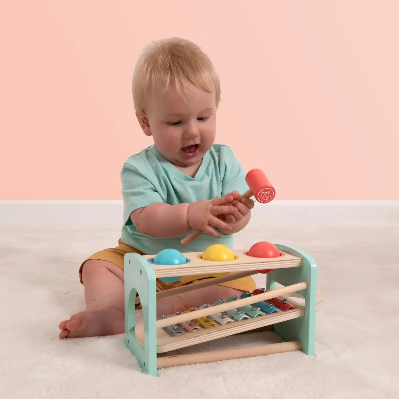 Owl and Fox Wooden Pound and Tap Bench Xylophone | Wooden Toys | Joybuy