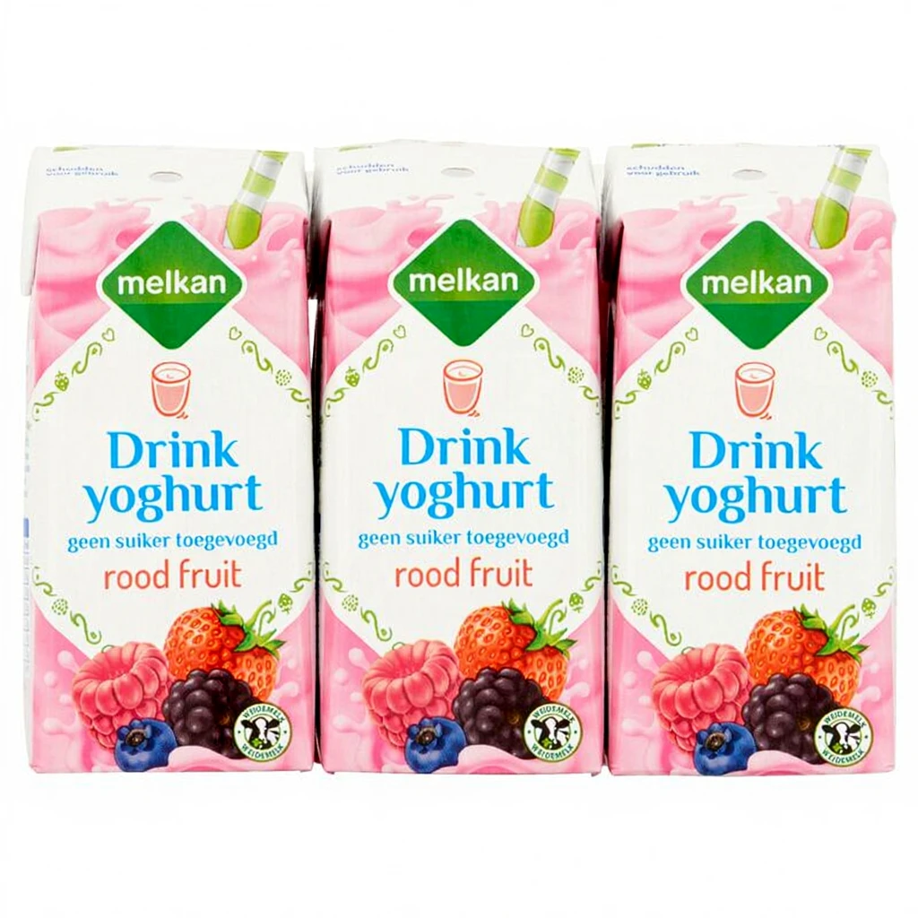Melkan Rode Fruit Drinkyoghurt - 6 x 200 ml | Kinderdrankjes ...