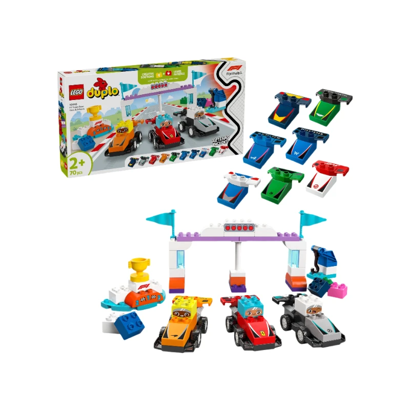 LEGO DUPLO 10445 Town F1 Team Race Cars & Drivers Set | Junior Building ...