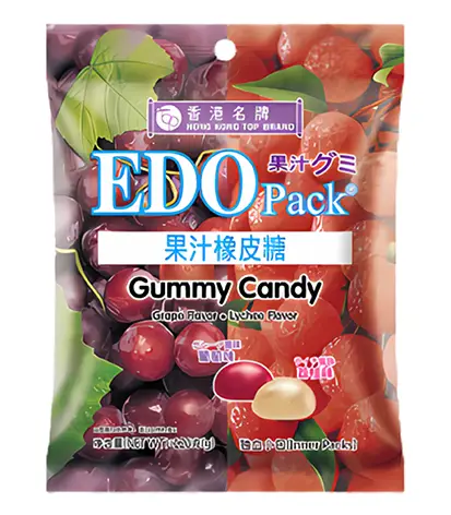 EDO pack Juice Gummy Candy Grape & Lychee Flavors 120g | Sweets | Joybuy