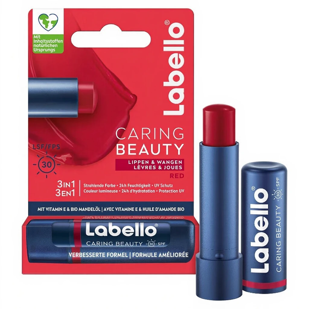 Labello Caring Beauty Rot 4,8 g | Augen-, Lippen- und Halspflege | Joybuy