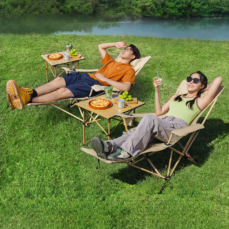 ochama x J.ZAO Outdoor Klappstuhl - Camping Liegestuhl - Verstellbar & mit Fußstütze - Angelstuhl | Campinggeräte