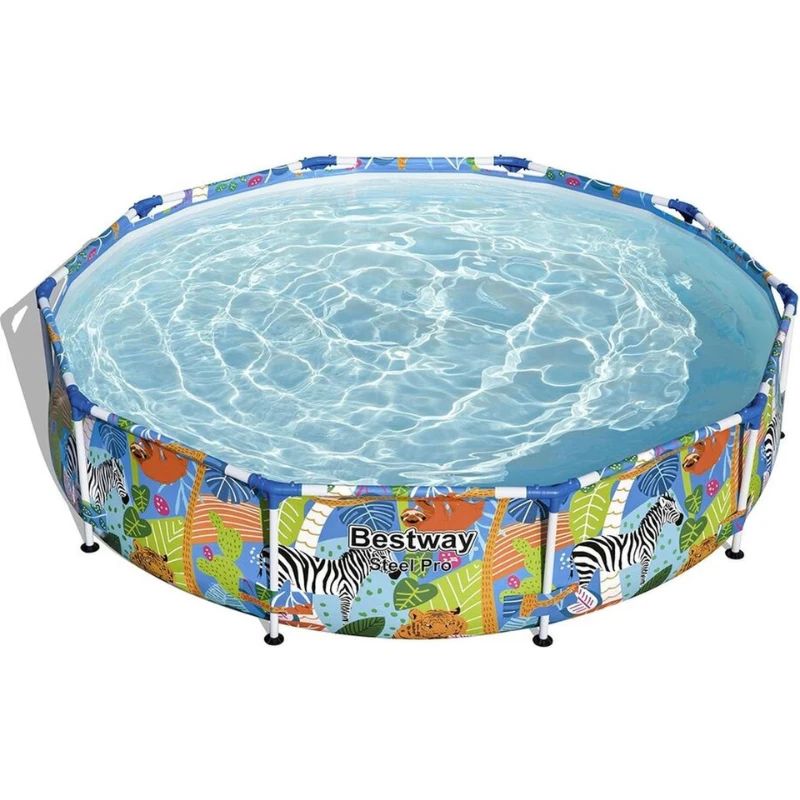 Piscine Hors Sol Ronde Bestway Steel Pro™ 305 X 66 Cm - Structure Acier Anticorrosion, Liner Duraplus Résistant - Facile à Monter