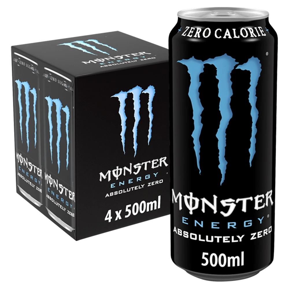Monster Energy Drink Absolute Zero 4x500ml | Energy, Sports & Health ...