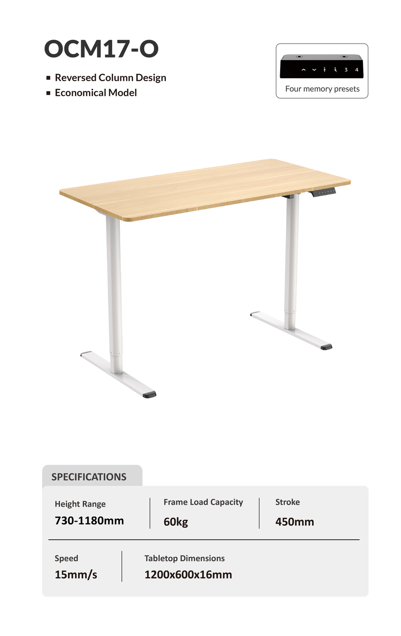 boho office® Homedesk - traploos elektrisch in hoogte verstelbaar, zwart bureau met geheugenfunctie, incl. tafelblad in 160 x 80 cm in wit